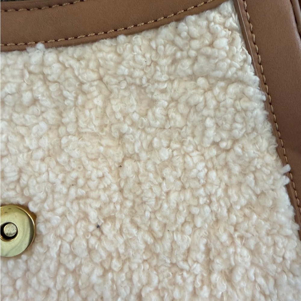 Shearling Accent Brown Crossbody Shoulder Bag - Unbranded - Picture 16 of 16